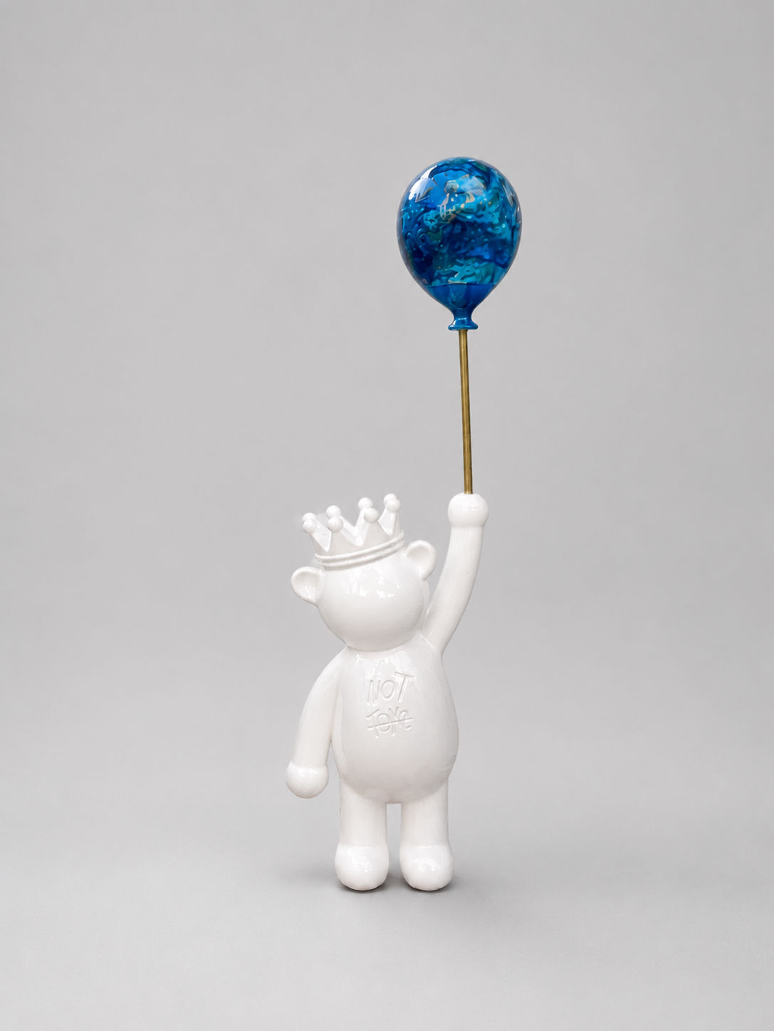 Teddy Balonlu Heykel Obje 44 cm 