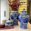 Küçük resim: İthal Blue Blanc Vazo Küp 55 cm 