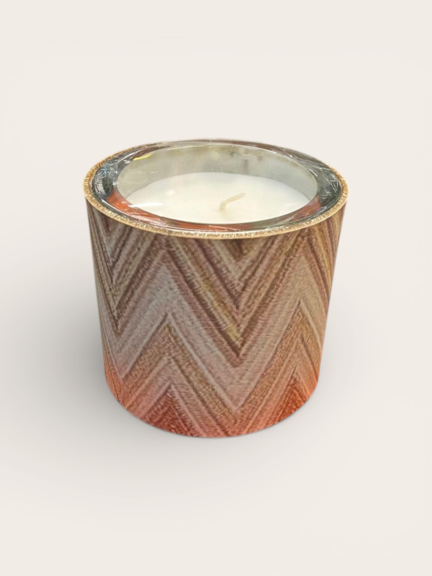 Zigzag desenli Bej Mum 