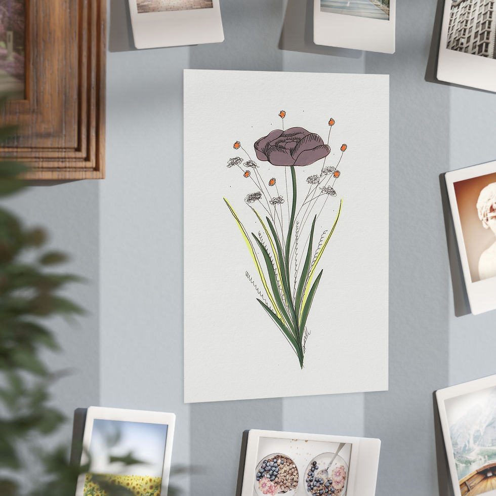 Thumbnail: Solo Purple Flower 5x7