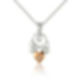 Silver and Rose Gold Heart of Gold Tree of Life Pendant