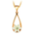 Welsh Yellow and White Gold Daffodil Teardrop Pendant