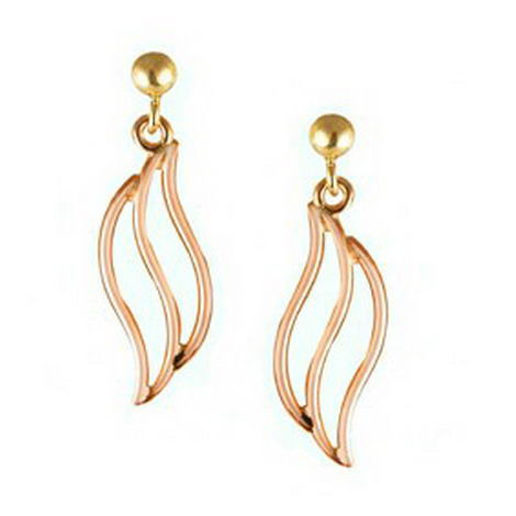 Welsh Gold Triple Ripple Earrings