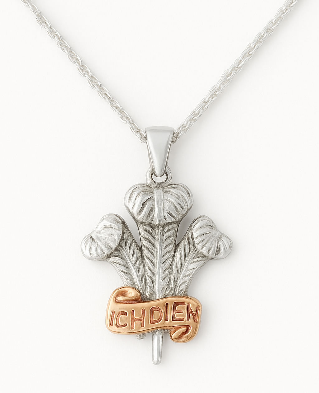 Silver & Welsh Gold Feathers Pendant