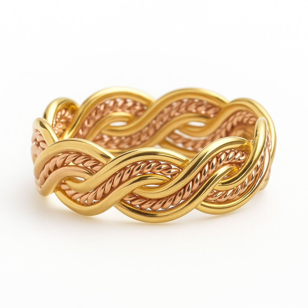 Welsh Gold Lovers Weave Celtic Ring