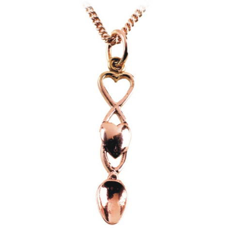 Welsh Gold Heart Lovespoon Pendant