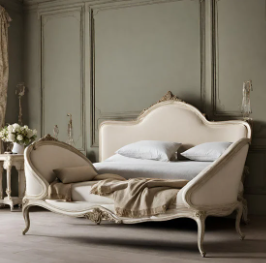 French bed in classical interior 