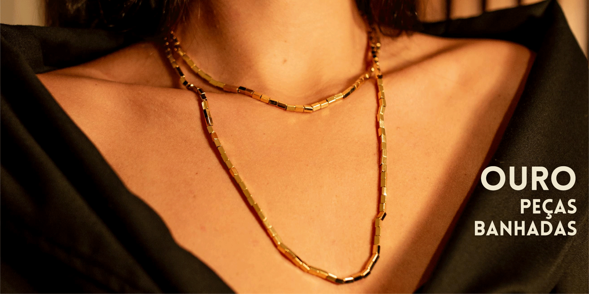 colares de canutilho banhado a ouro, super elegante 