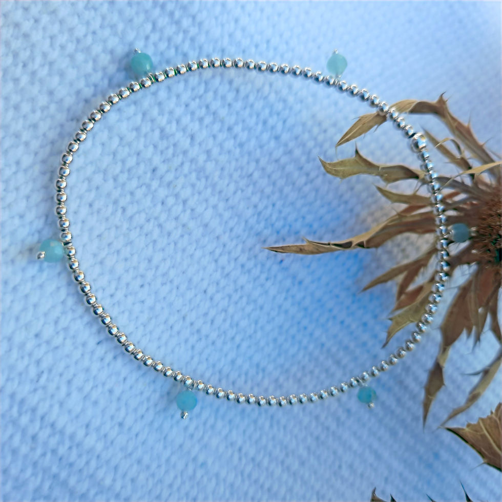 Miniature : Bracelet en perles et pampilles en pierres naturelles