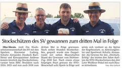 Der Hattrick ist gelungen