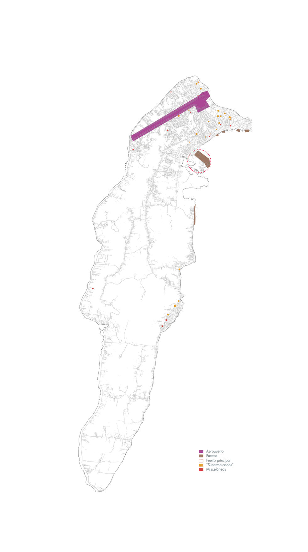 Red de equipamientos de la isla