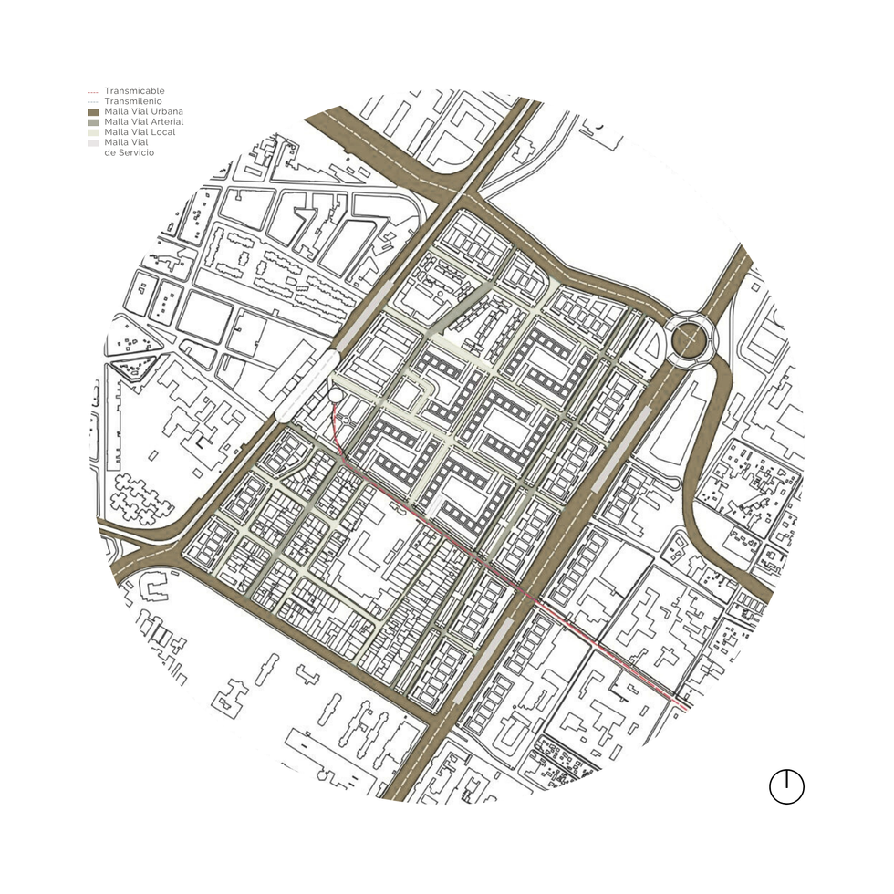 Sistema vial en la propuesta