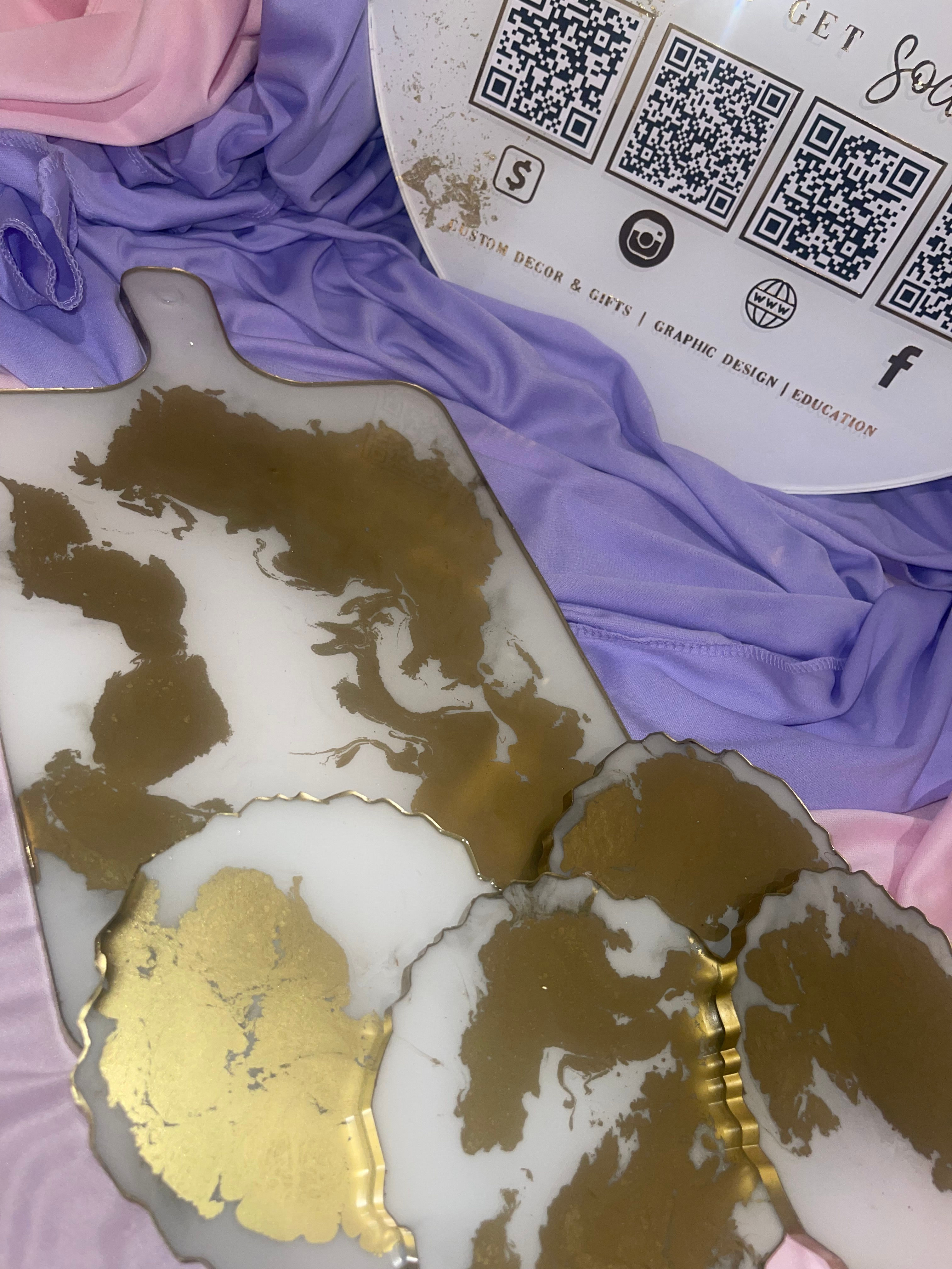 Cutting Board & Coaster Set