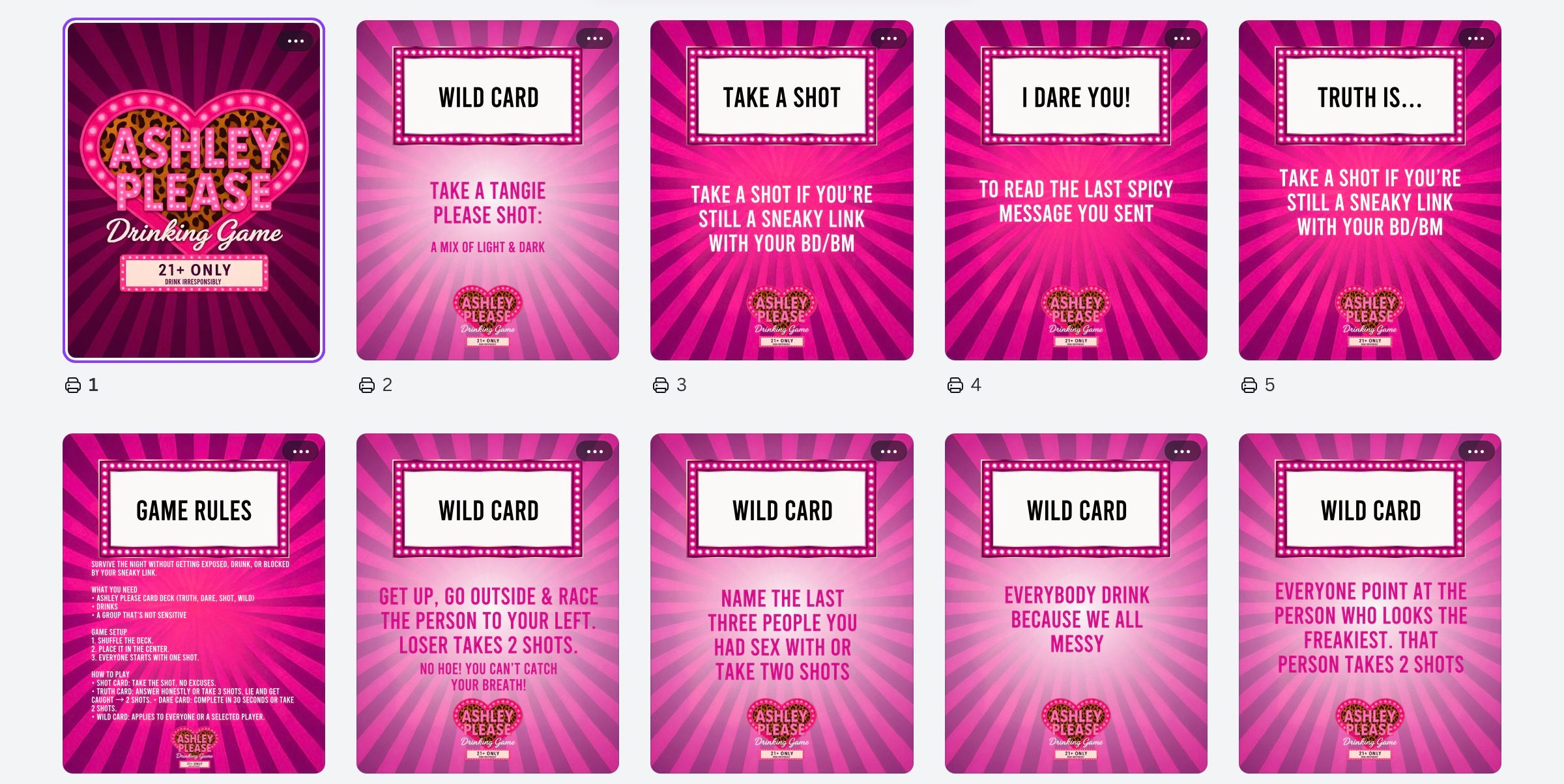 Custom Game Cards