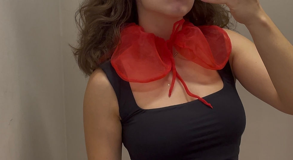 Miniatura: gola flor organza vermelha