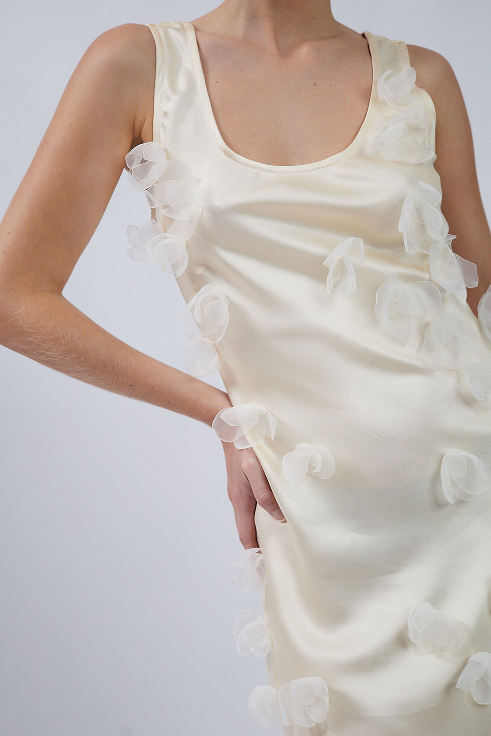 Miniatura: vestido viés off white