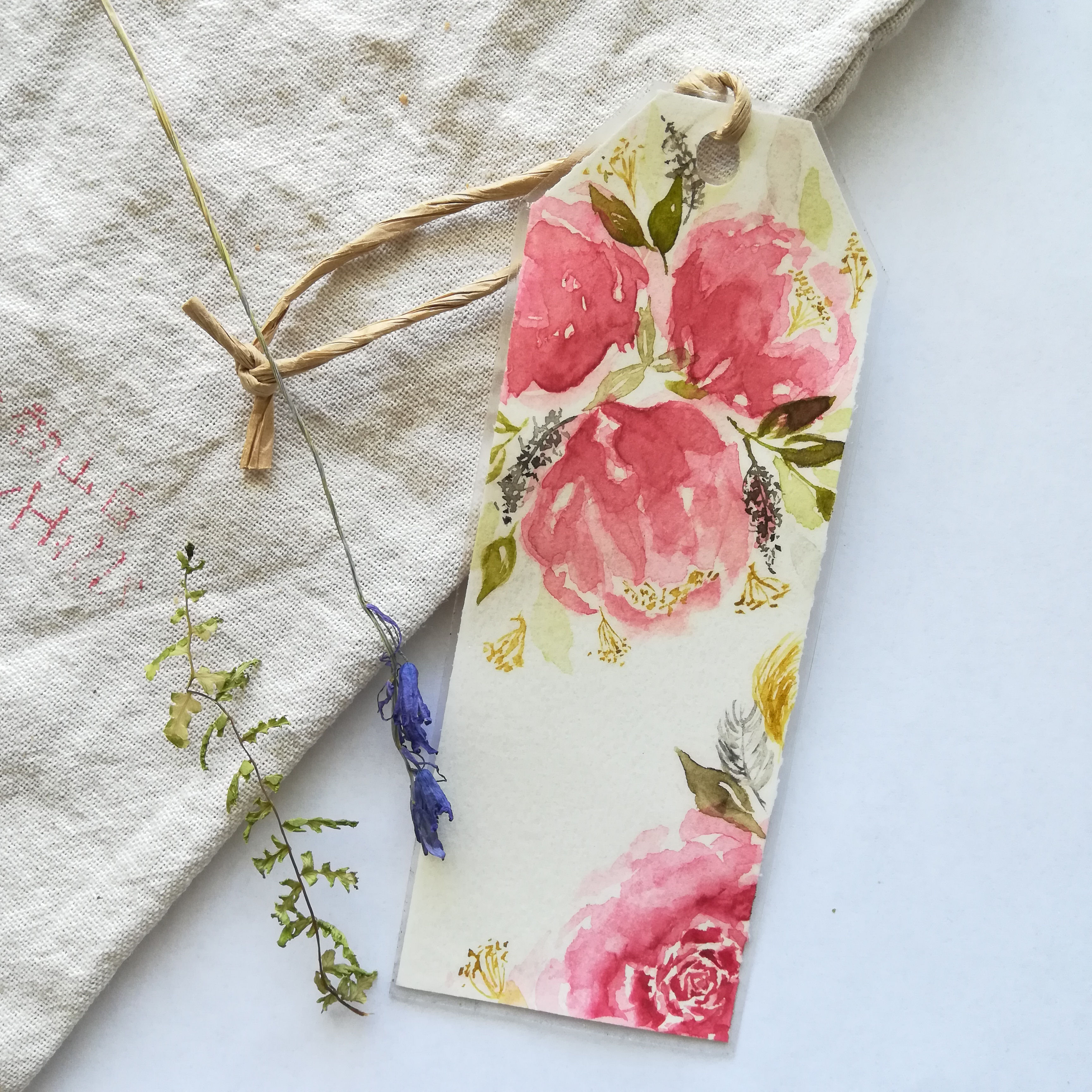 Spring 2019 Collection - "Vintage Peonies" Laminated Bookmark
