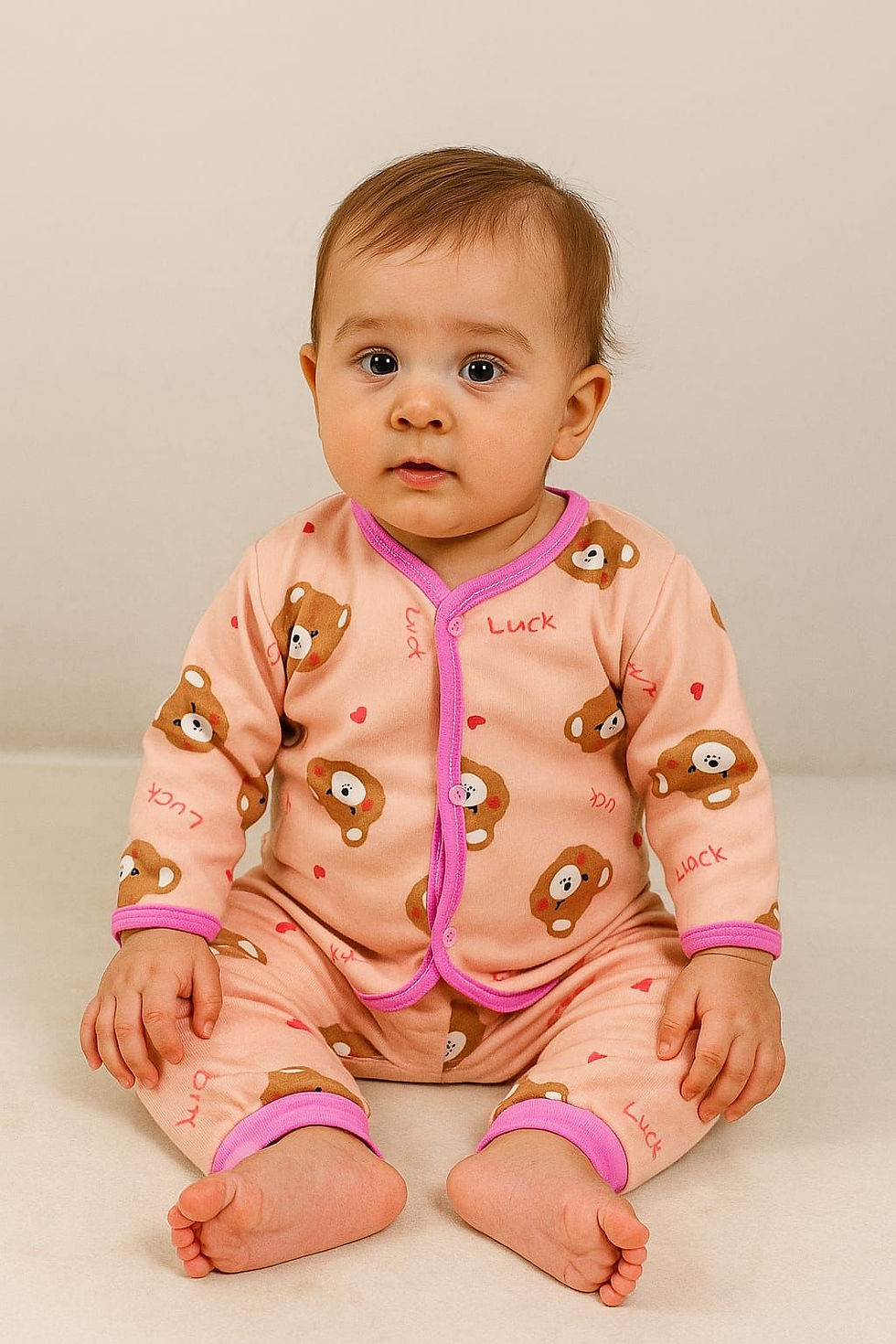 Teddy Print Baby Suit