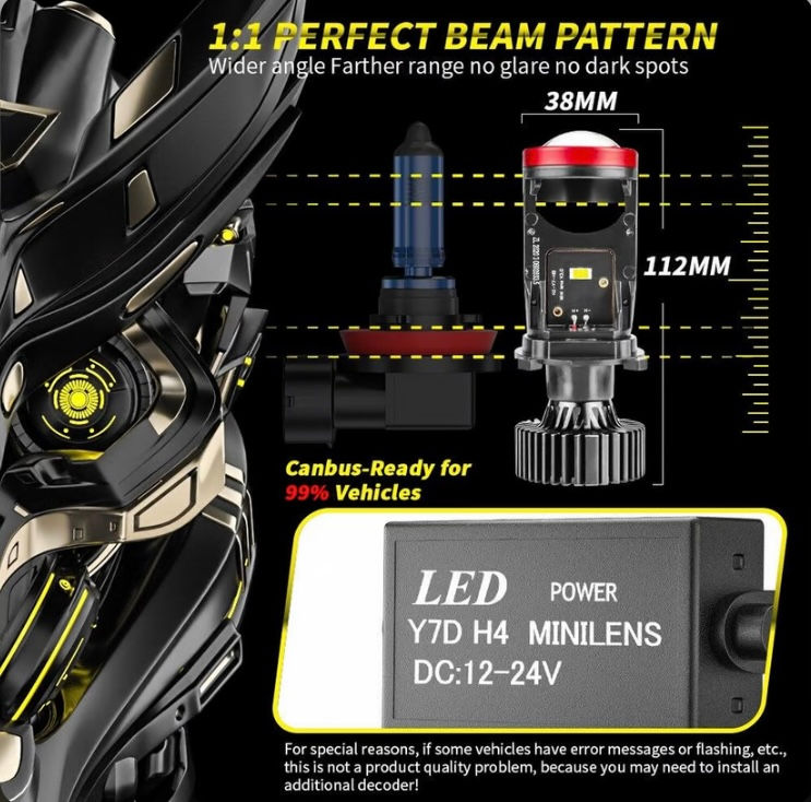 Thumbnail: Y7D H4 LED Headlight Canbus Car Light