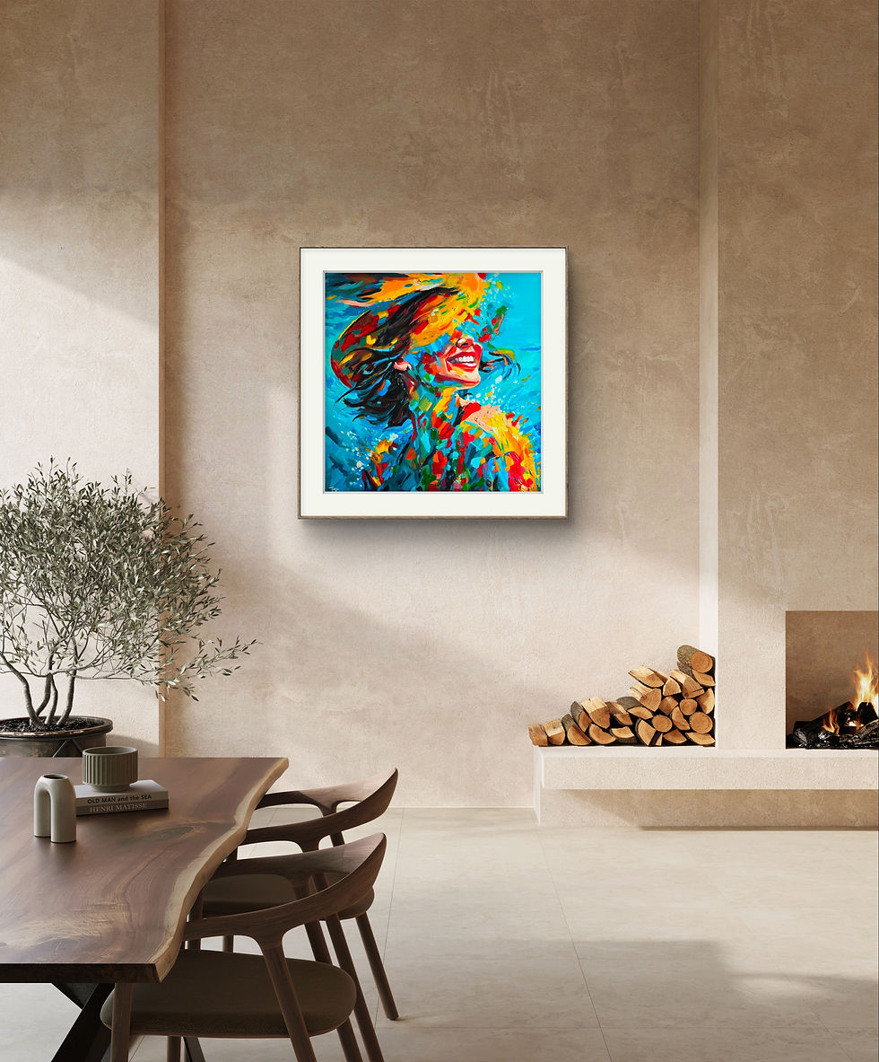 Thumbnail: Joy Explosion - Print - Hand-enhanced with oil pastels