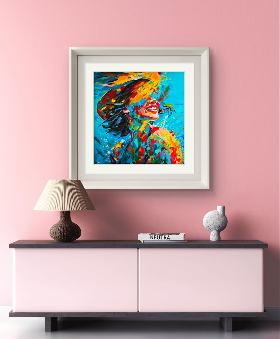 Thumbnail: Joy Explosion - Print - Hand-enhanced with oil pastels