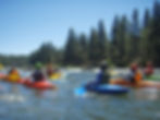SheJumps and Tumalo Creek Kayak and Canoe teaching ladies basic whitewater paddling strokes
