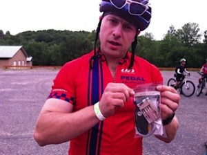 Charles using the HeroKit for the first time. The kit came in handy before we were even on the trails!