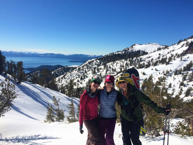 Marina McCoy, Kelly Benson & friend Pacific Coast, Tahoe CA