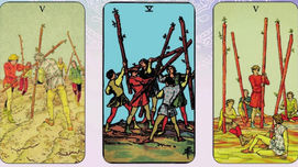 Five of Wands Tarot Card Meaning: Before During After - Complete Three Stage Reading Guide