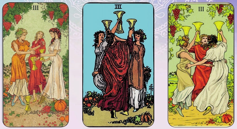 Three of Cups Tarot Card Meaning: Before During After - Complete Three Stage Reading Guide