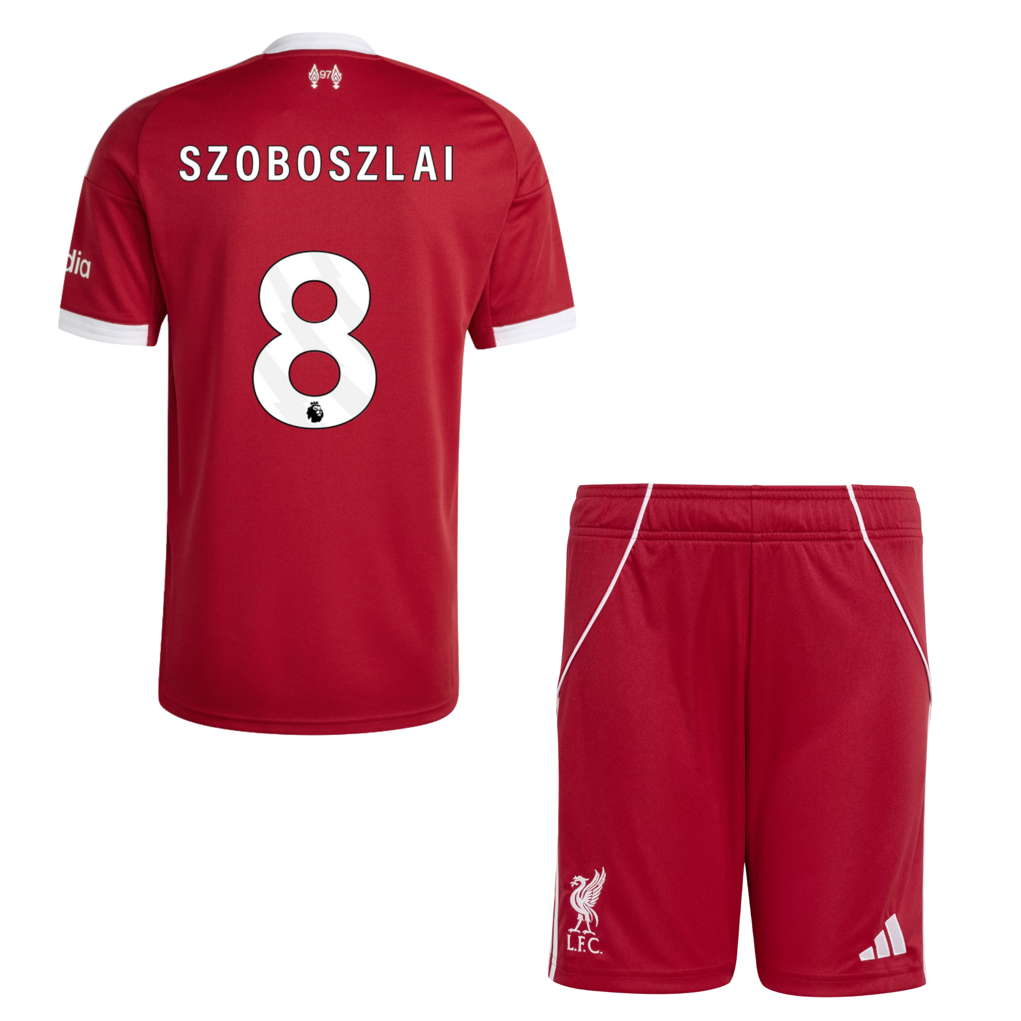 Детски Екип Adidas Liverpool Домакински 2025/26 (SZOBOSZLAI 8)
