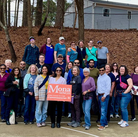 Team Mona volunteers canvassing.