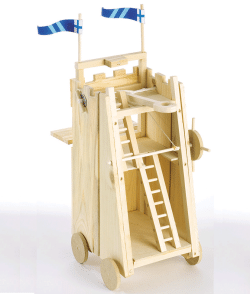 Modèle de tour de siège médiévale en bois