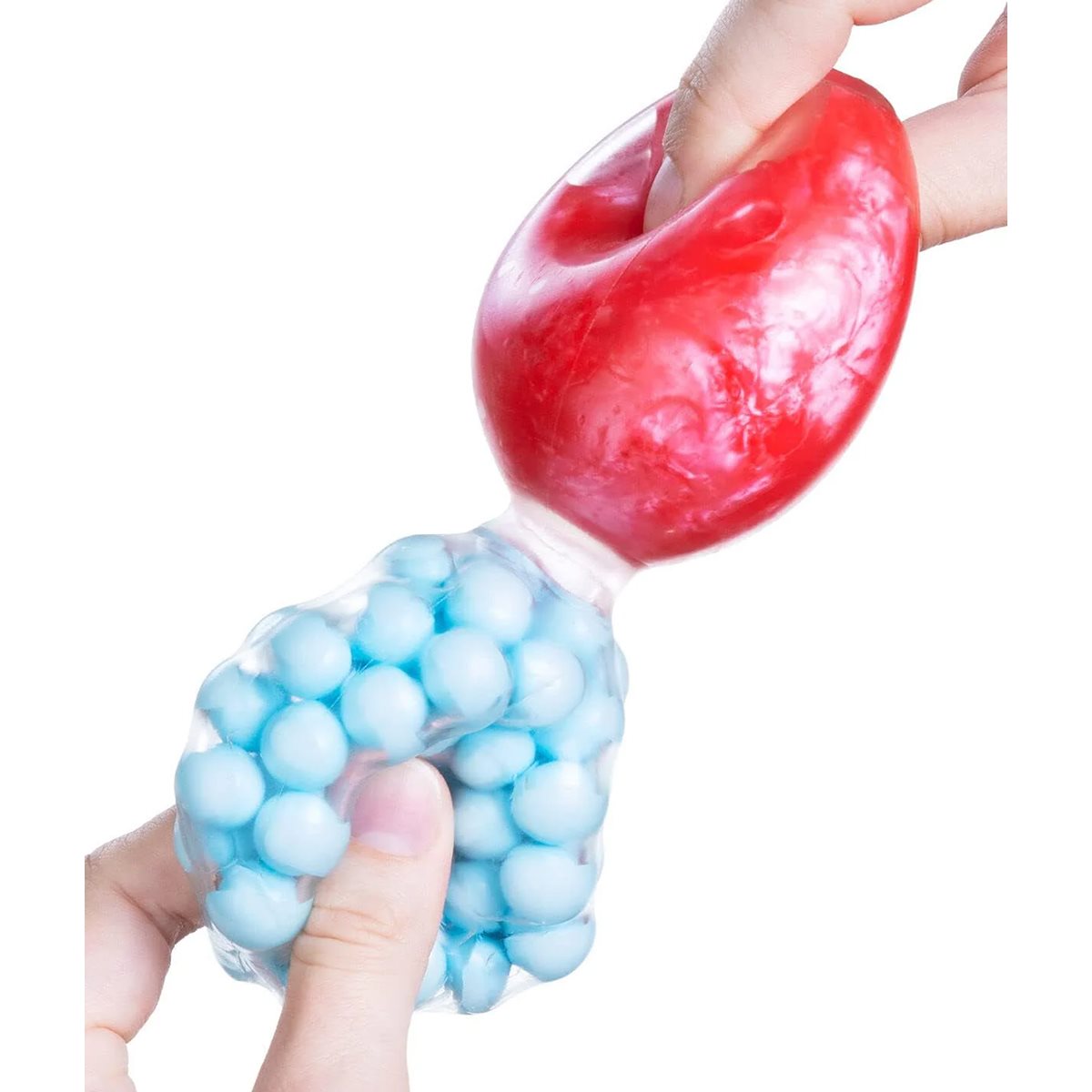 Balle anti-stress duo – Gel scintillant et molécules