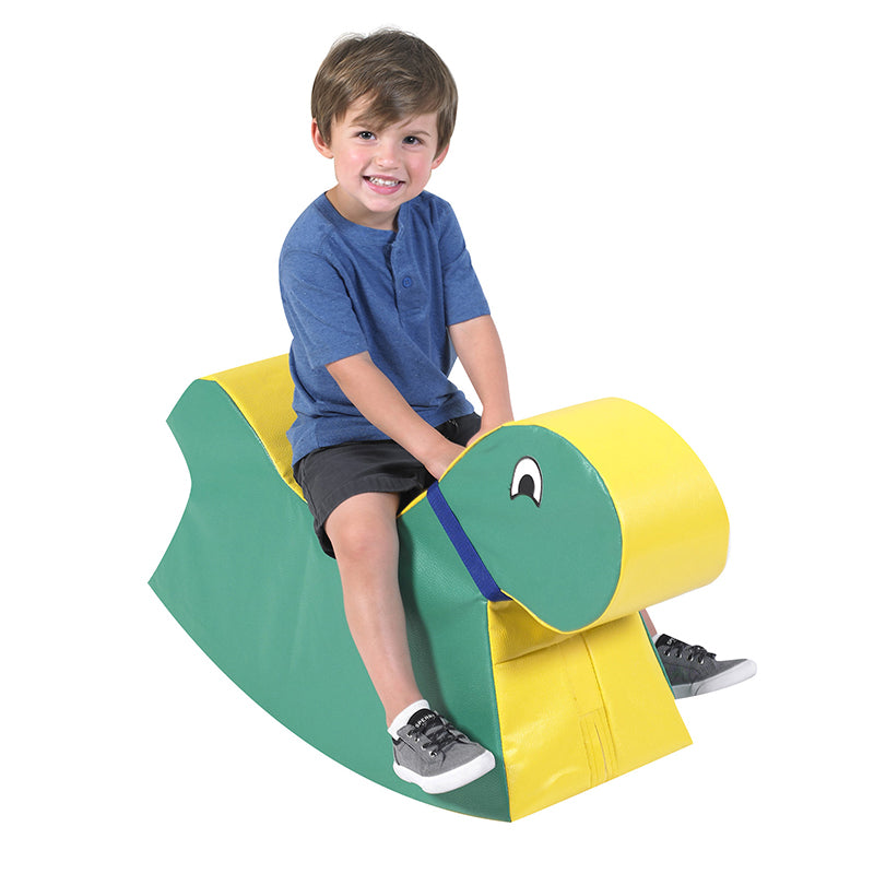 Gros dinosaure vert à bascule