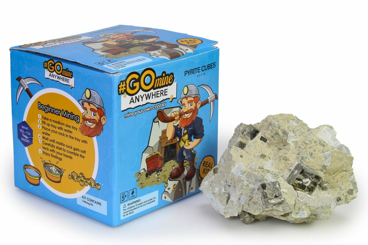 Kit d'excavation de cristaux de pyrite cubique