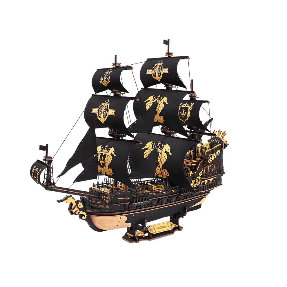 Navire pirate de l'hippocampe - Modèle en bois à construire