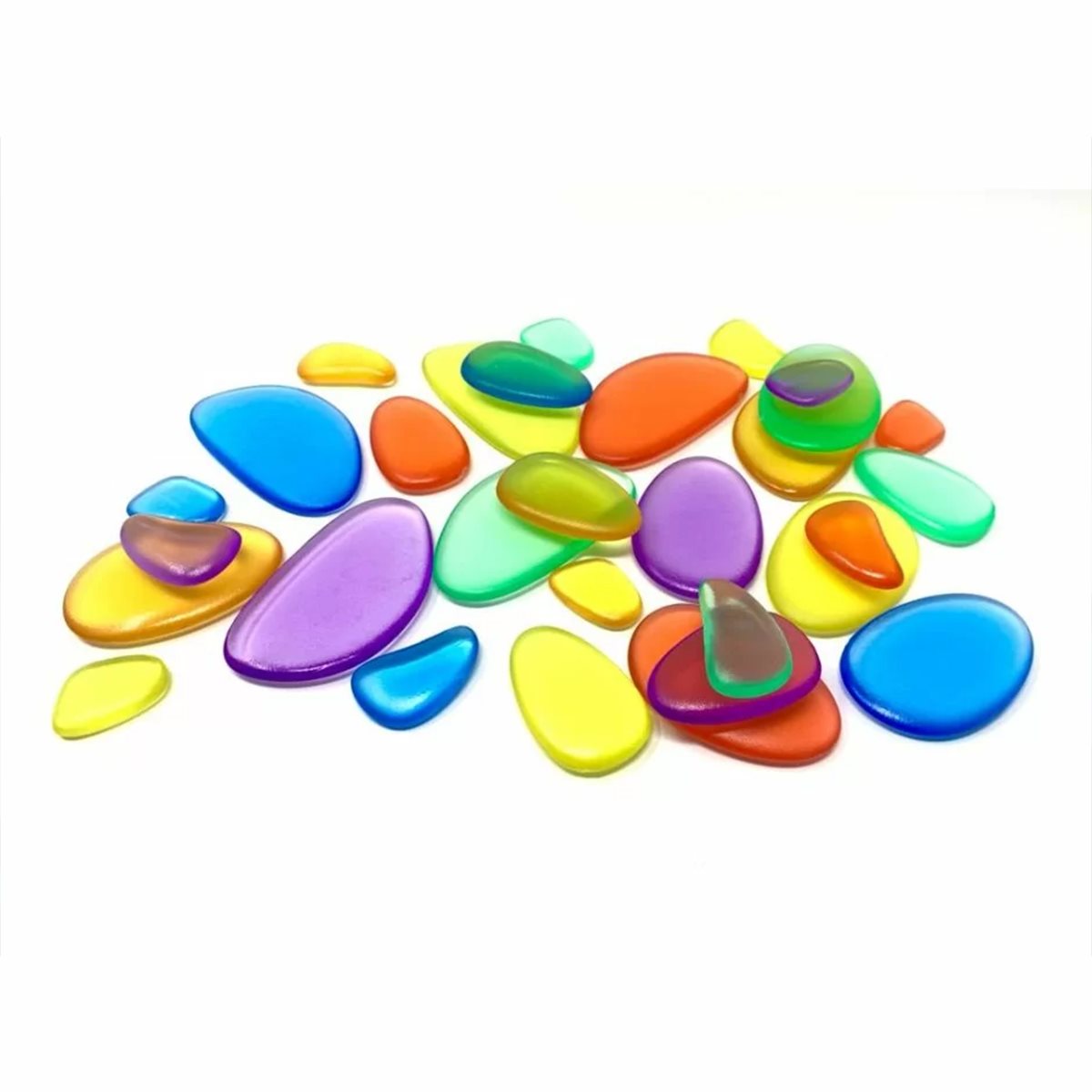 Galets en acrylique arc-en-ciel