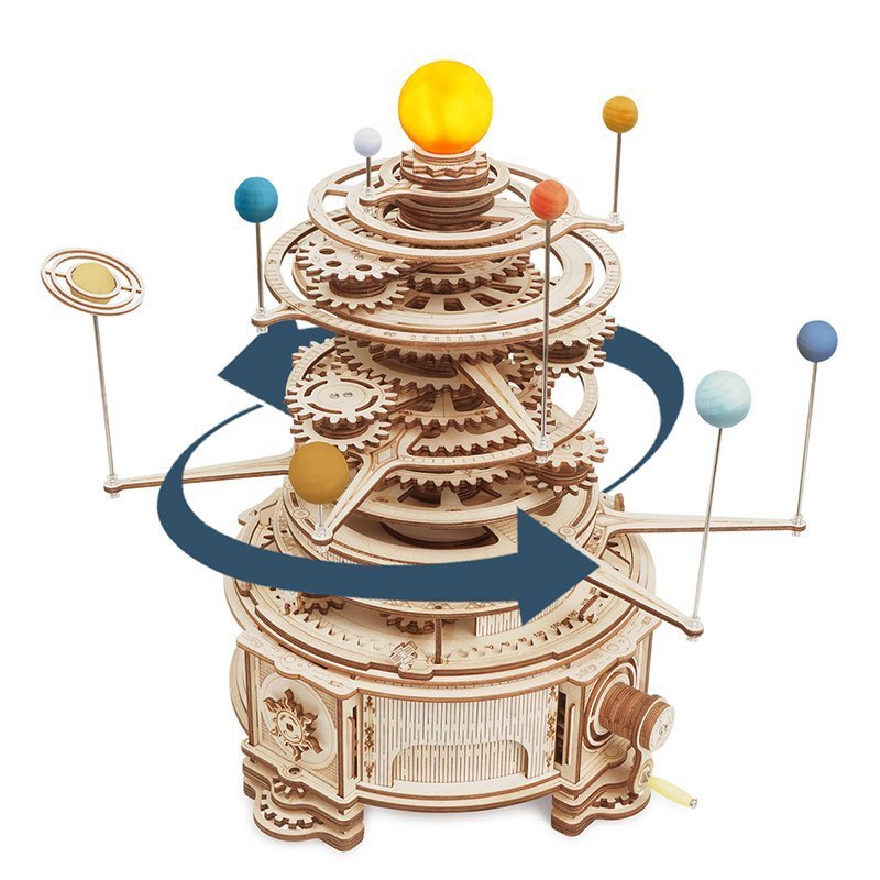 Planétaire mécanique en bois à construire