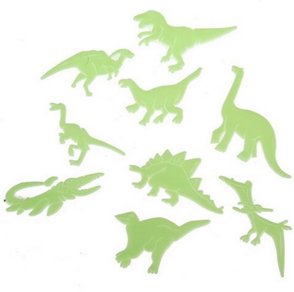 Dinosaures phosphorescents qui brillent dans le noir