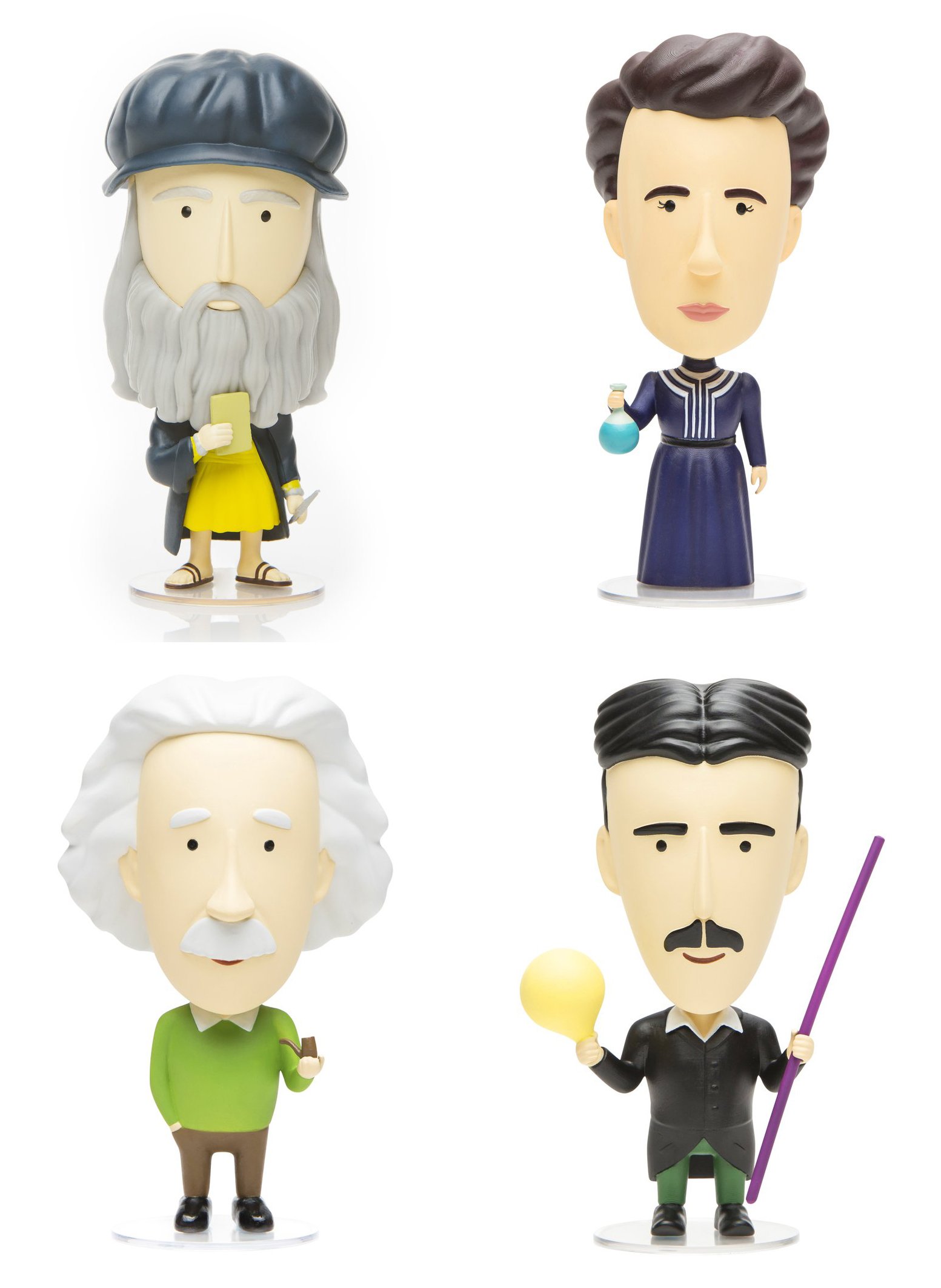 Figurines de scientifiques célèbres