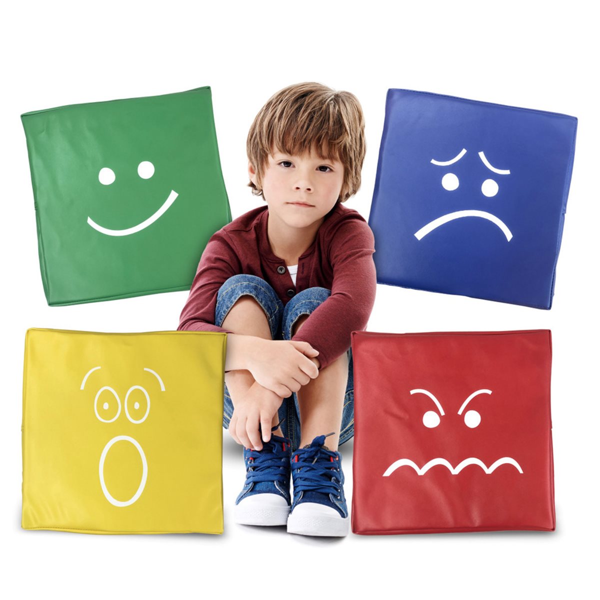 Ensemble de 4 coussins vibrants - Émotions
