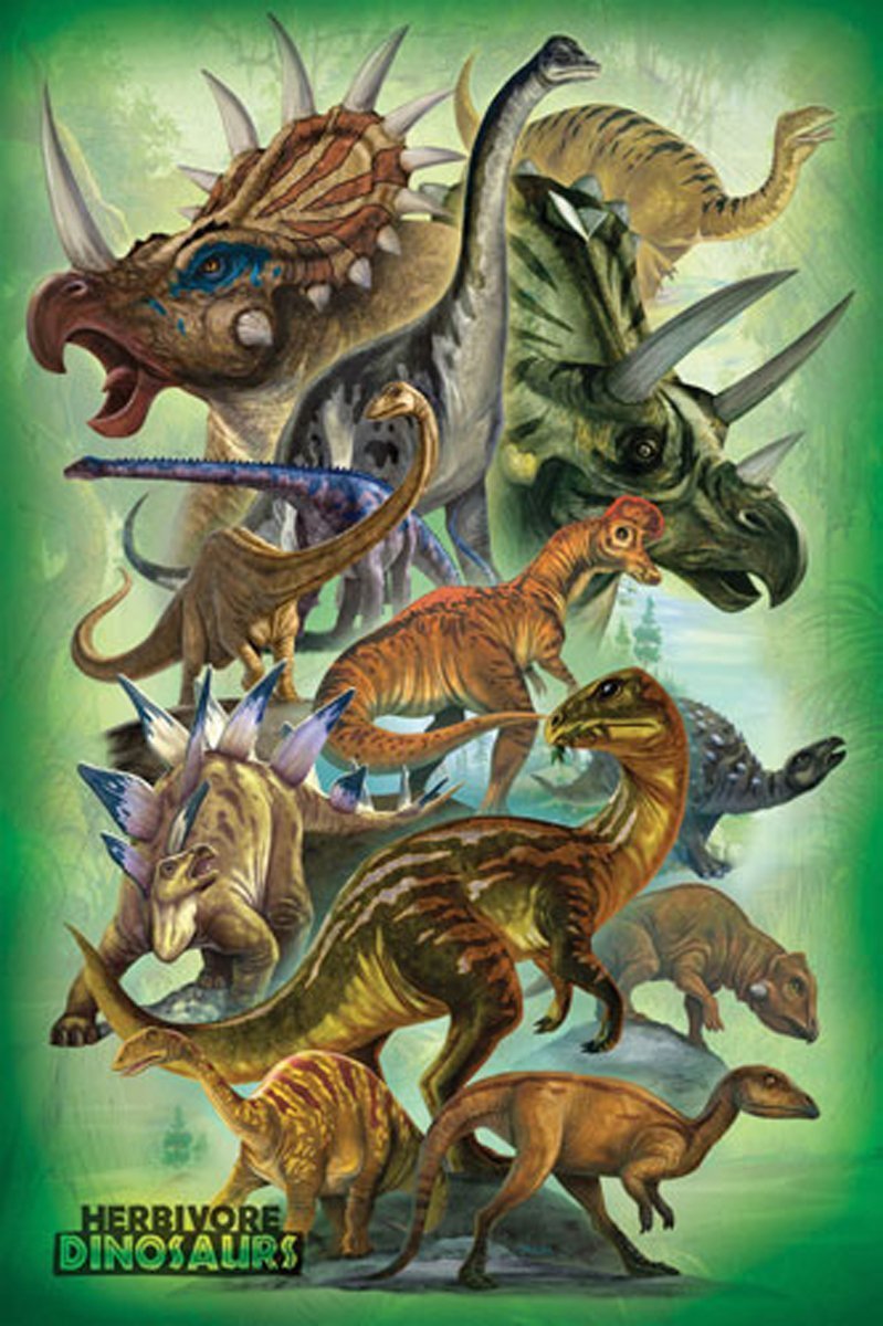 Dinosaures herbivores - Affiche