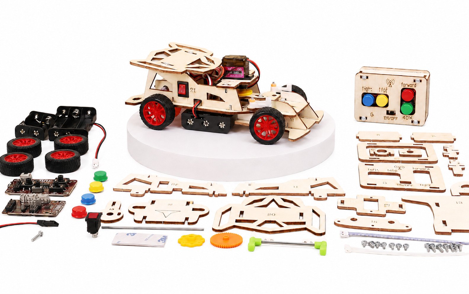 Auto téléguidée à en bois à fabriquer