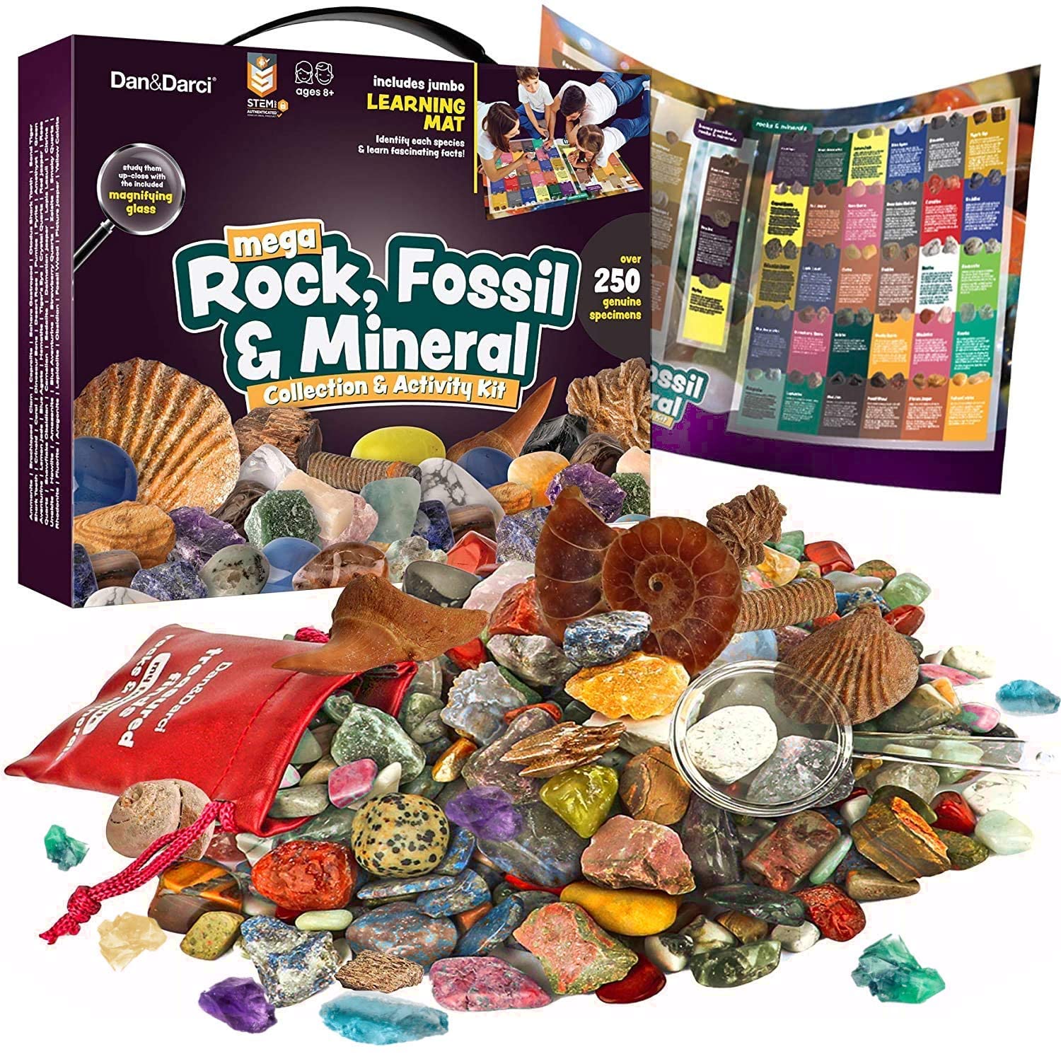Ensemble de roches et minéraux à identifier