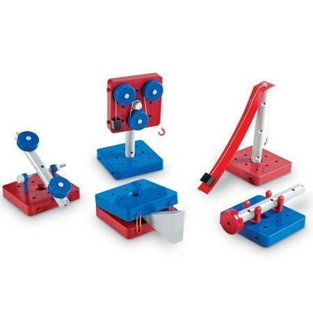 Ensemble machines simples: poulies, leviers, roues, etc.