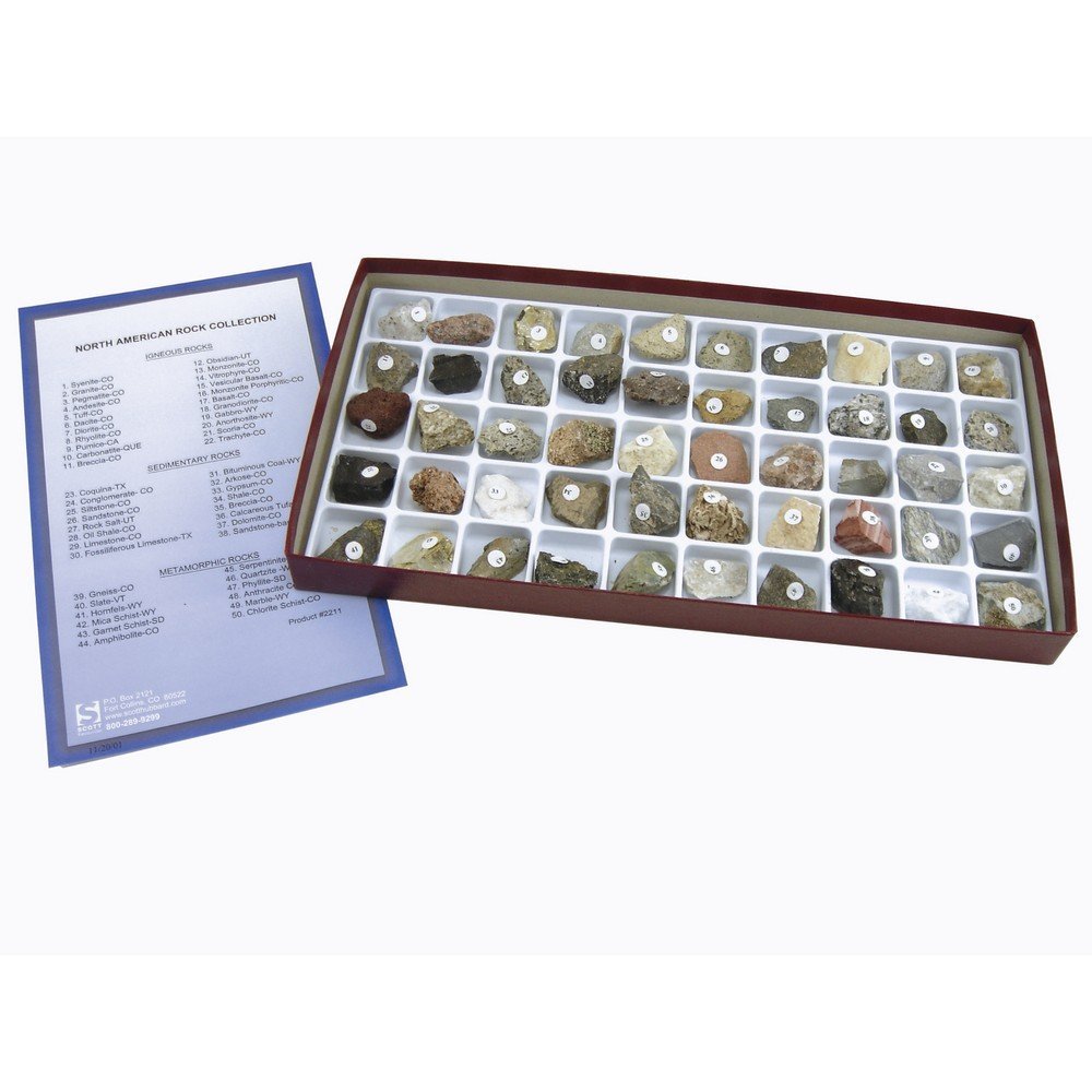 Collection de roches de l'Amérique du Nord