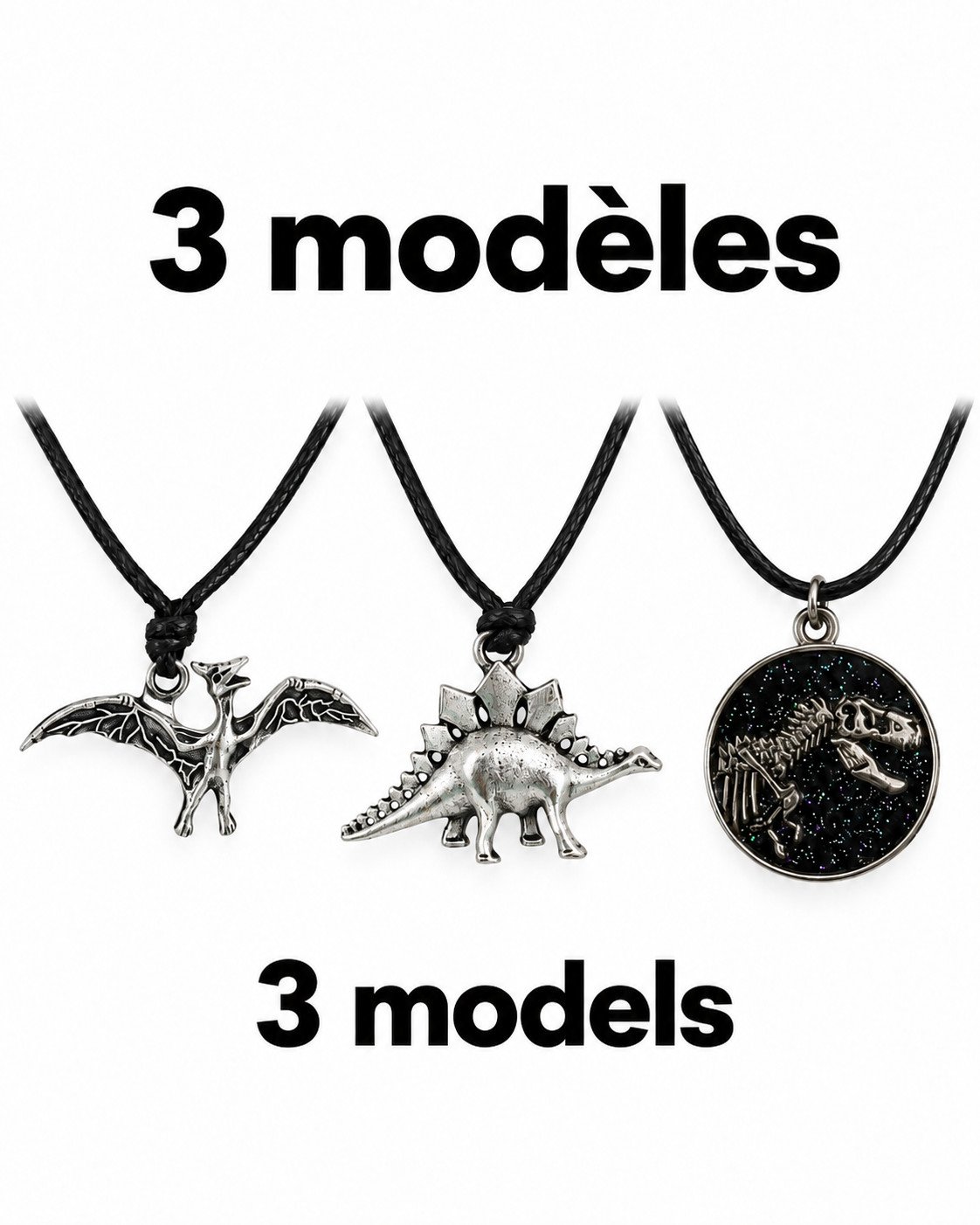 Pendentifs dinosaures et ptérosaures