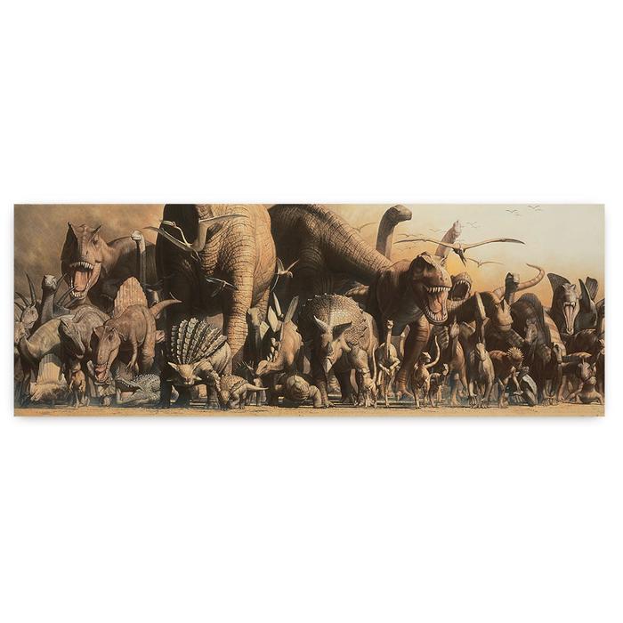 Affiche panorama de dinosaures