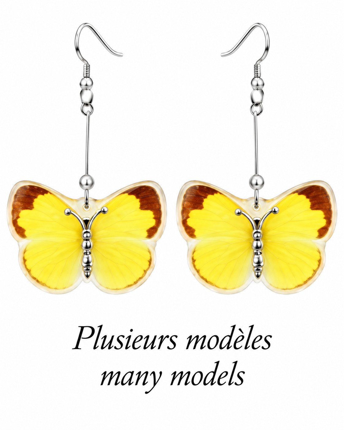 Bijoux - Boucles d'oreille vraies ailes de papillon